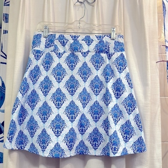 NWOT Women’s Beroy Lined Running Active Skort w/ Pockets White/Blue Size Large - Picture 5 of 7
